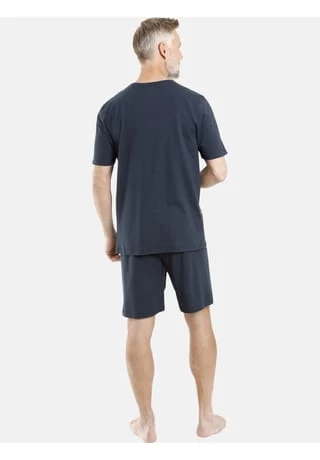 JAN VANDERSTORM Kurzer Schlafanzug AUDUN Dunkelblau – Bild 3