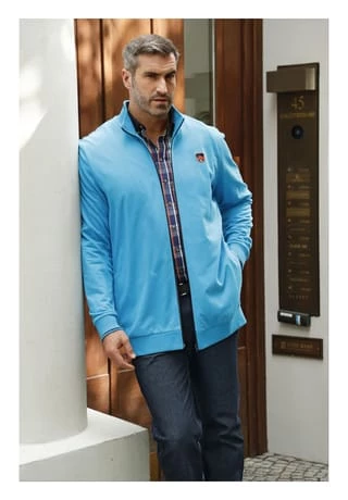 Charles Colby Sweatjacke DUKE FLINT Blau – Bild 5