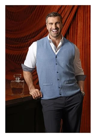 Charles Colby Strickweste KEVAN Blau – Bild 4