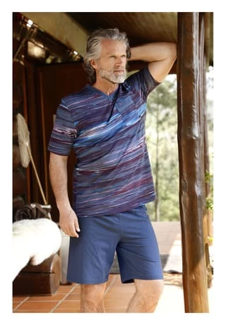 JAN VANDERSTORM Kurzer Schlafanzug HERMOD Lila – Bild 6