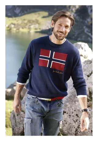 JAN VANDERSTORM Pullover BENTEIN Dunkelblau – Bild 6