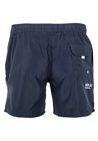 REPLAY Herren Badeshorts - Boxer, Badehose, Recycled P.E.T, Logo Blau – Bild 2