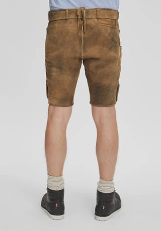 Alpenfeeling Trachtenlederhose "Konrad", Stickerei, Gürtel, Für Herren ZIRBE – Bild 4