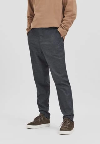 SELECTED Freizeithose, Tapered-Fit, Bundfalte, Für Herren 180591001 DARK GR – Bild 2