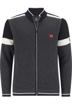 JAN VANDERSTORM Strickjacke ANVE Dunkelgrau