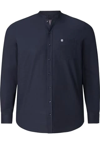 JAN VANDERSTORM Stehkragenhemd KALLU Dunkelblau