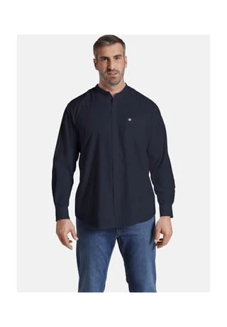 JAN VANDERSTORM Stehkragenhemd KALLU Dunkelblau – Bild 2