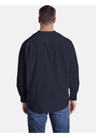 JAN VANDERSTORM Stehkragenhemd KALLU Dunkelblau – Bild 3